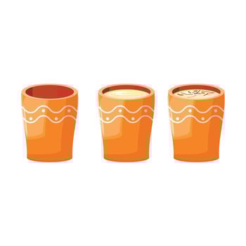 Holi festival food illustration featuring Thandai, an iconic Indian drink for Holi, isolated on a white background vector