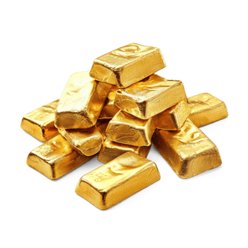 Pile of golden isolate on transparent background png