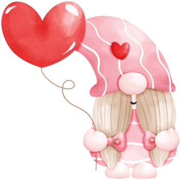 Happy Valentine's day gnome watercolor valentine cute gnome clipart png