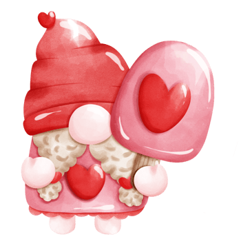 Gnome holding ice cream Valentine's Day Gnome Clip Art png