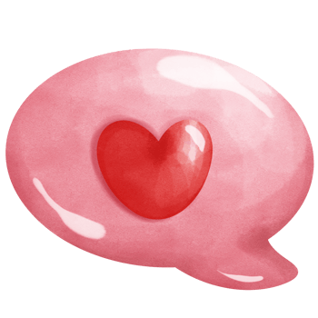 Love heart speech bubble png