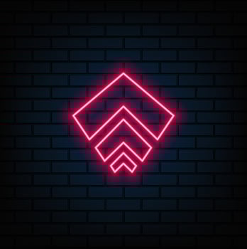 Arrow with bright neon colors. pink color. vector