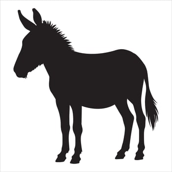 Donkey Silhouette Illustration with Catalan Inspiration vector