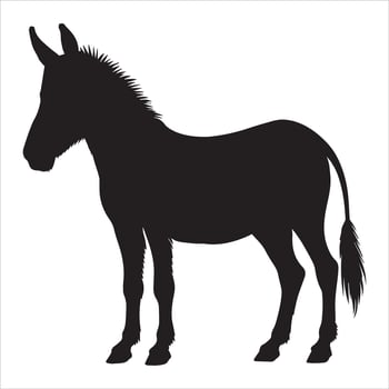 Donkey Silhouette Illustration Inspired by Catalan Design vector