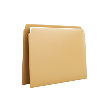 A plain, empty folder for organizing documents and files in an office setting. png