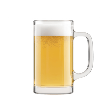 A refreshing glass of golden beer with a frothy head, perfect for summer enjoyment. png
