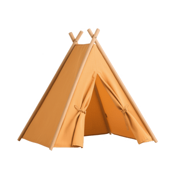 A vibrant orange teepee tent, perfect for outdoor play and adventures. png