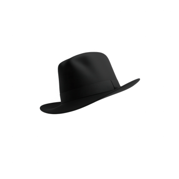 Stylish black hat with a wide brim, perfect for adding flair to any outfit. png