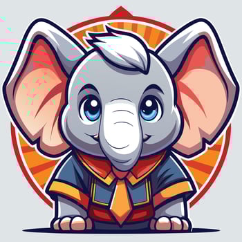an elephant wearing a tie and suit vector
