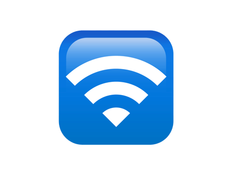 Gradient blue internet wireless WIFI button square icon png