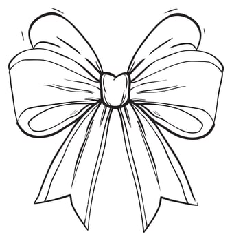 a black and white drawing of a bow vector