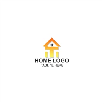 letter t logo icon for home or building with creative illustration vector