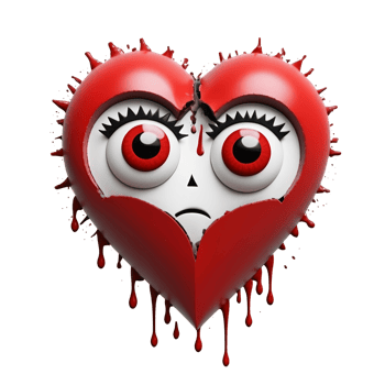Red heart with wings icon on isolated background png