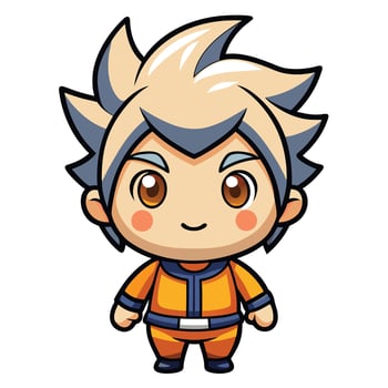 cartoon character with blonde hair vector