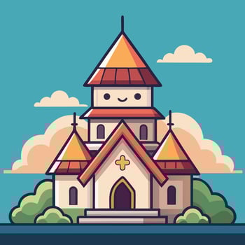 church illustration logo vector