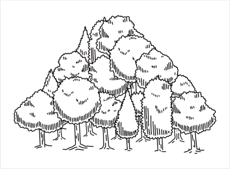 Tree drawing set. vector