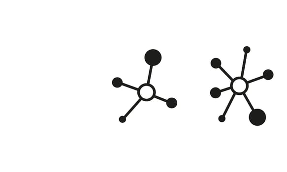 Hub networks connections system symbol line icon. Molecule or atom structure, communications social media contacts. Abstract share or business infrastructure. vector