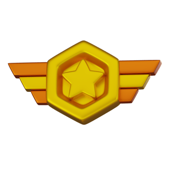 3D render, Elegant Star Badge for Awards and Recognition, Icon Illustration png