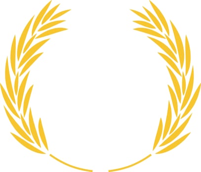 Circular golden laurel wreath, a symbol of victory, achievement, and honor, perfect for awards, logos, and emblems representing success and accomplishment vector