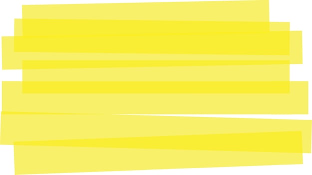Horizontal overlapping strokes of yellow highlighter create a vibrant and textured background, ideal for adding a pop of color and visual interest to designs vector