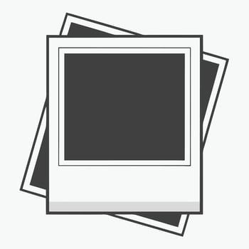 an empty polaroid photo frame on a white background vector