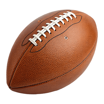 Realistic American Football Leather Ball with White Laces High Detail Product Photography png