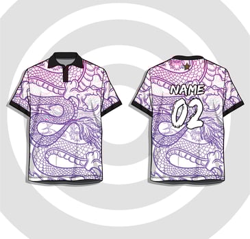 free white dragon jersey design vector