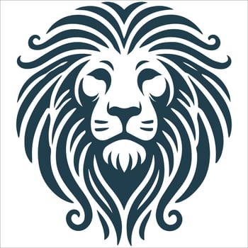 Fierce Lion Face Silhouette Design vector