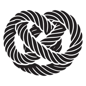 Nautical Rope Knot Silhouette Illustration vector