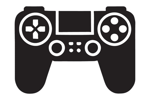 Modern Game Controller Silhouette Art vector