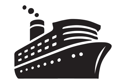 Cruise Ship Silhouette Illustration art vector