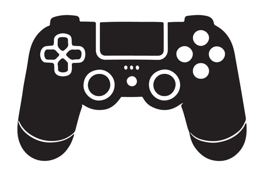A Sleek Black Silhouette of a Game Controller vector