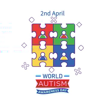 Puzzle Board With Human Icon Concept OF 2nd April World Autism Awareness Day Flat Illustration vector
