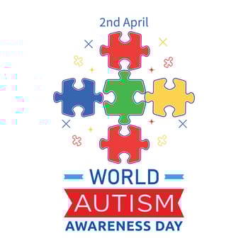 Puzzle Pieces Set In A Unique Flat Style Illustration Concept Of 2nd April World Awareness Day Called Autism Day vector