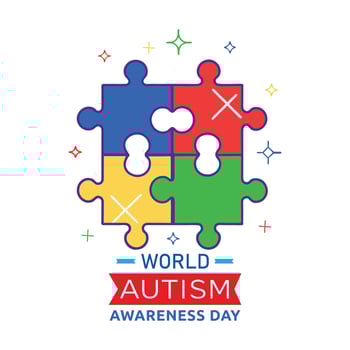Puzzle Pieces Board Illustration Concept Of World Autism Awareness Day 2nd April vector