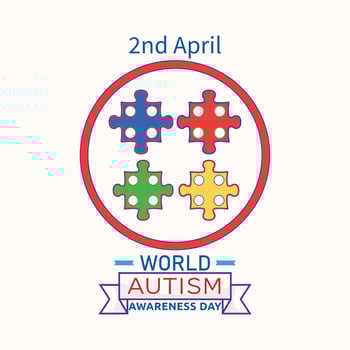 Collection Of Puzzle Pieces Concept Of 2nd April World Autism Awareness Day Illustration vector