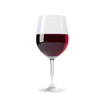 Glass tall goblet with red wine inside. With no background. Isolated png