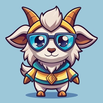 a cartoon goat wearing sunglasses on a white background vector