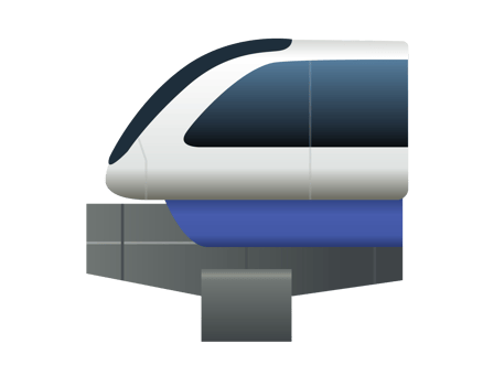White train Monorails with single track icon png
