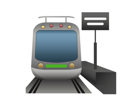 Train station with alongside platform icon png