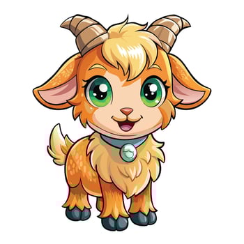 goat white background on a white background vector