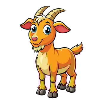 kawai chibi goat cartoon illustration vector