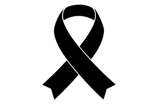 A black ribbon typically symbolizing mourning or remembrance. png