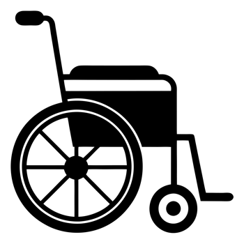 A black silhouette of a wheelchair png