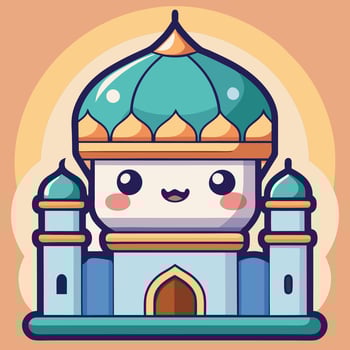 a cartoon character with a blue dome on vector