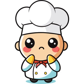 a cartoon chef with a sad face on a white background vector