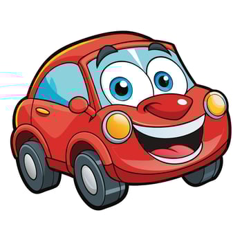 cartoon car a white background vector