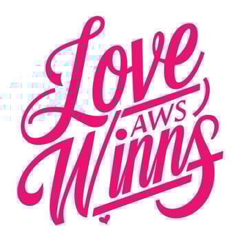 love wins - a hand lettering design vector