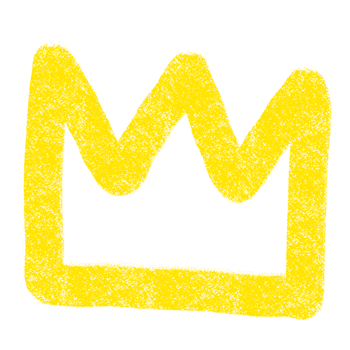 Yellow crown doodle crayon colorful arts kids hand drawn illustration png
