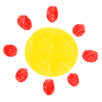 Sun doodle crayon colorful arts kids hand drawn illustration png